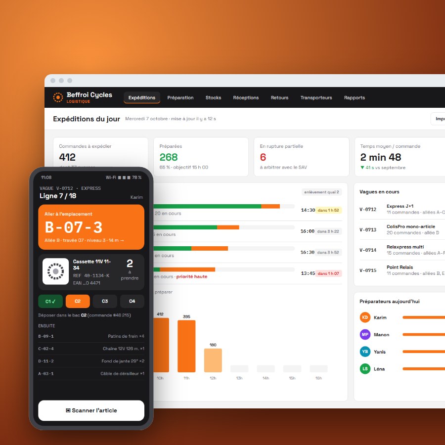 Aperçu de la webapp Beffroi Cycles